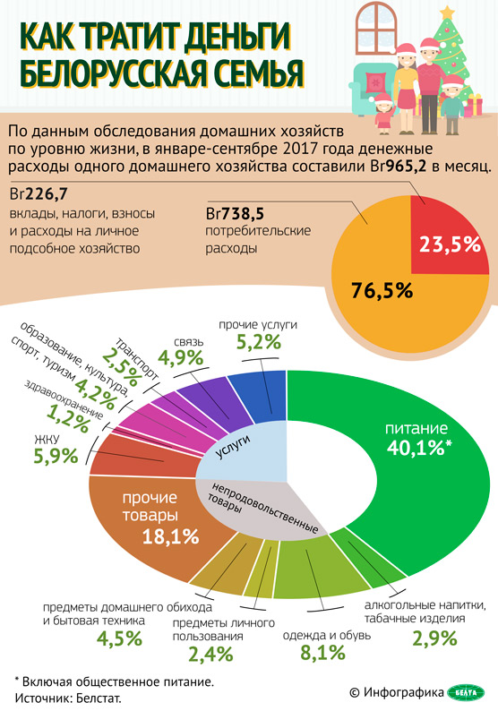 Как тратит деньги белорусская семья (инфографика)