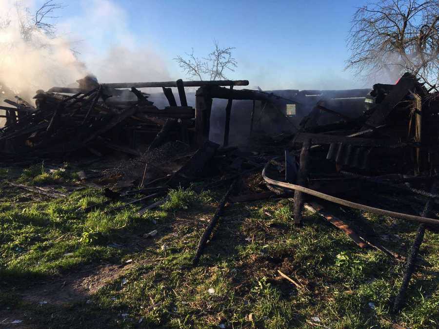 Пожар в Кировске – сгорел сарай