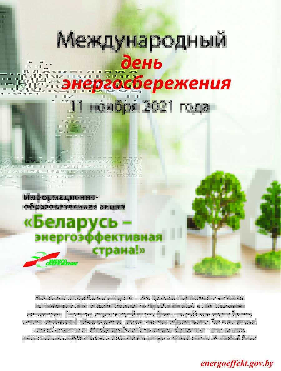 Республиканская информационно-образовательная акция «Беларусь – энергоэффективная страна» проходит с 8 по 12 ноября